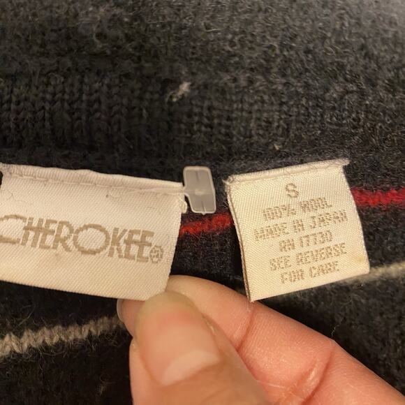 Vintage Cherokee Women S Black Plaid Wool Hooded Button Up Cardigan Japan Made - Picture 4 of 8